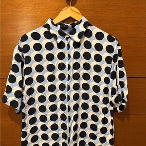 Sandro Black and White Polka Dot Men's Shirt